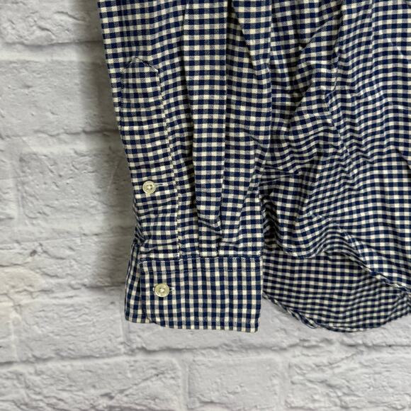 Ralph Lauren Mens Long Sleeve Button Down Shirt Blue Gingham Plaid Size L Pony - Picture 2 of 6